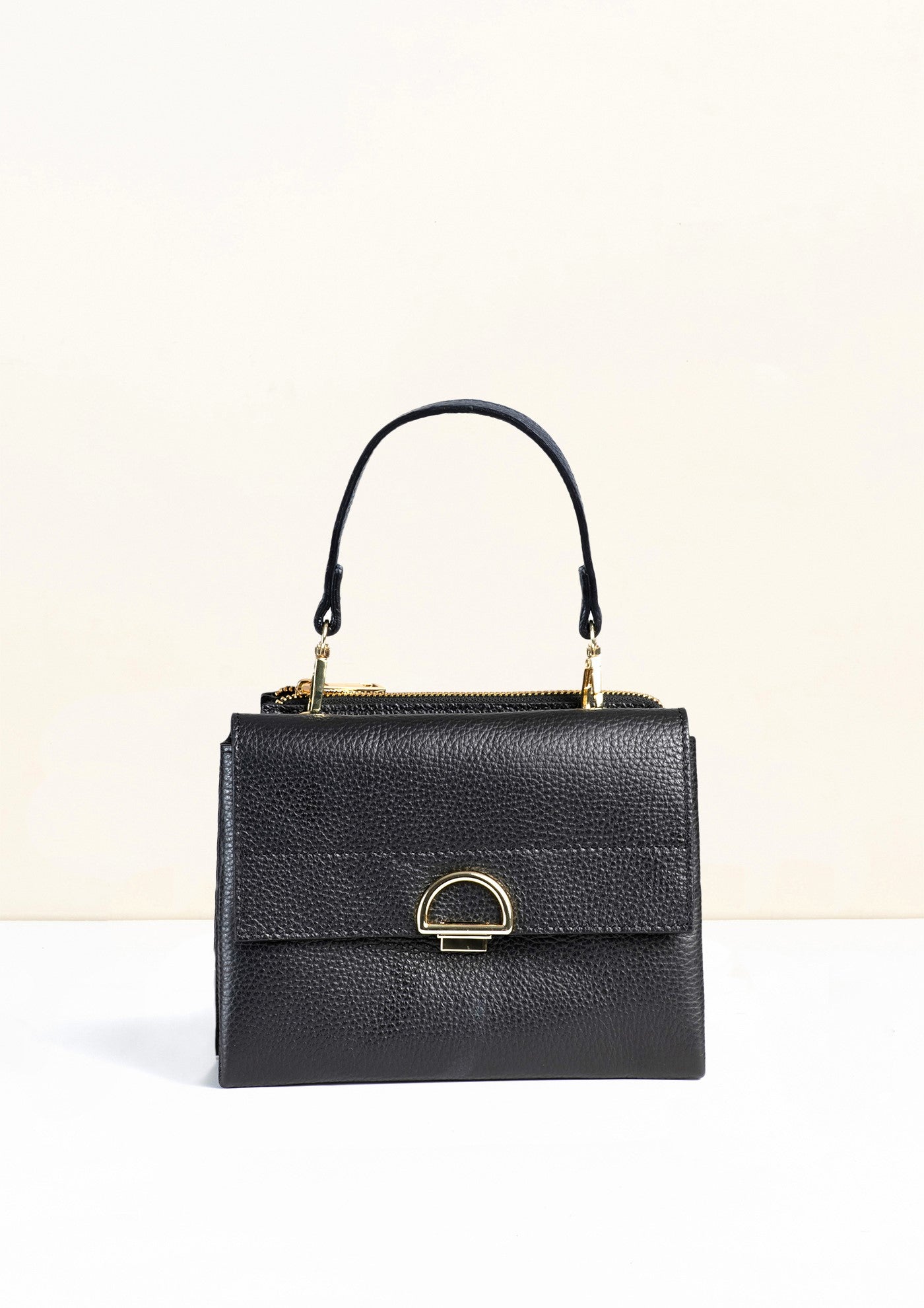 Sabrina Black Crossbody Italian Leather Handbag from LA LUPA