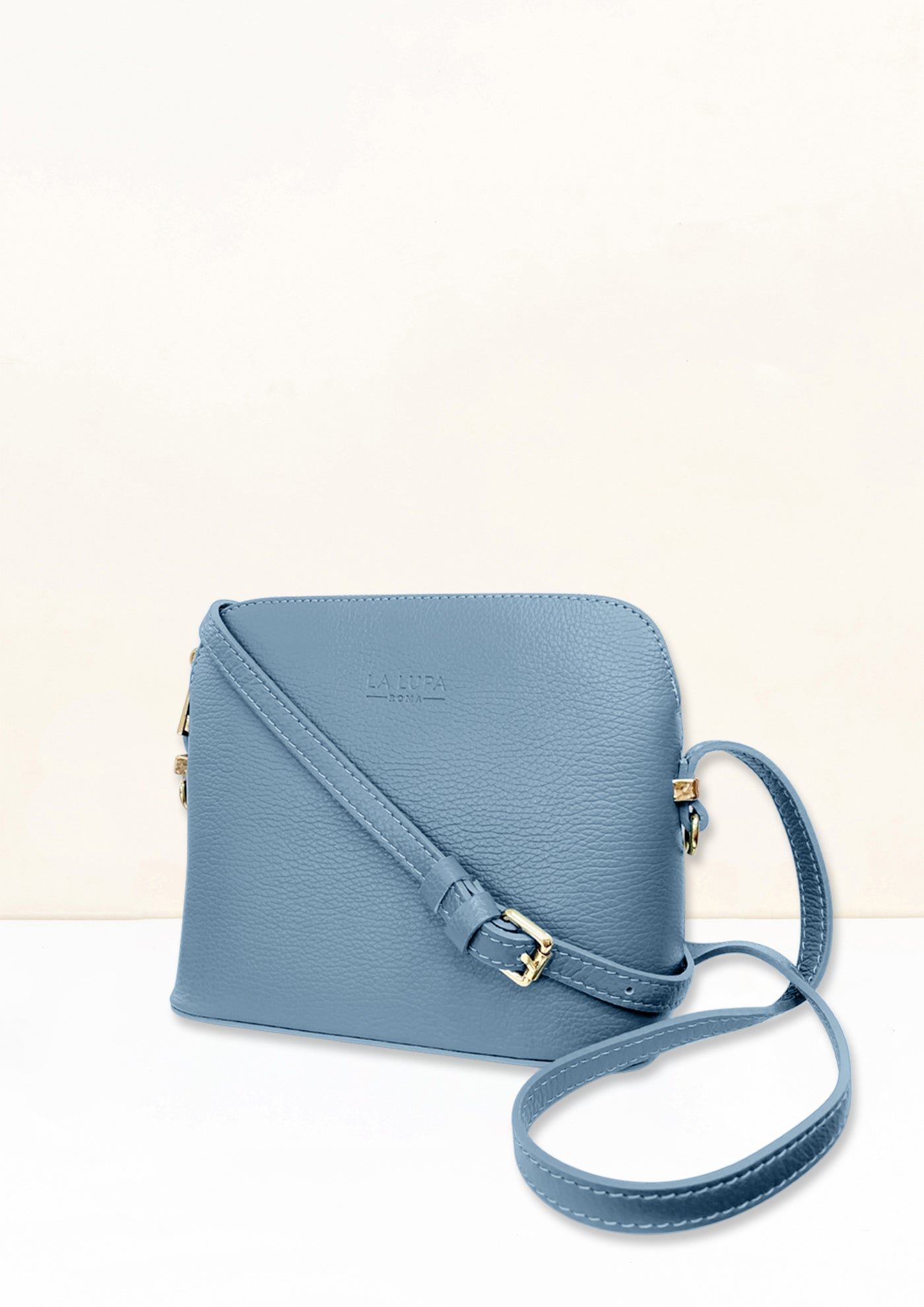 Claudia Dusky Blue Crossbody Italian leather handbag by LA LUPA