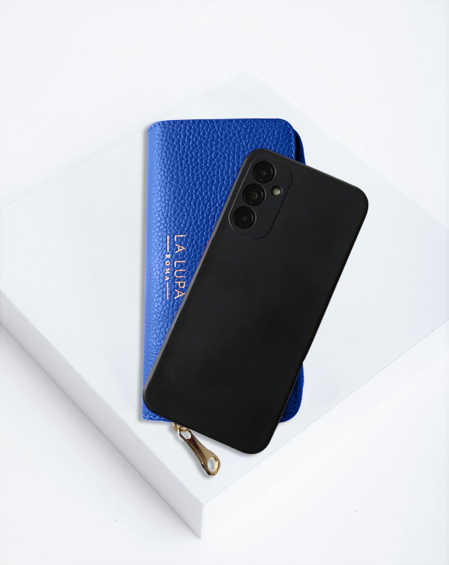 Eva Large Electric Blue Italian Leather wallet by LA LUPA