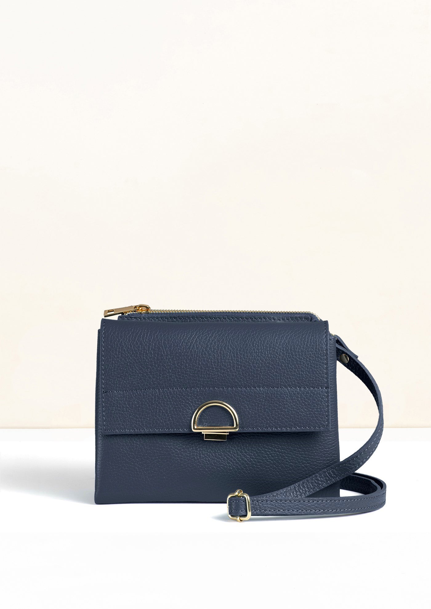 Sabrina Navy Crossbody Italian Leather Handbag from LA LUPA