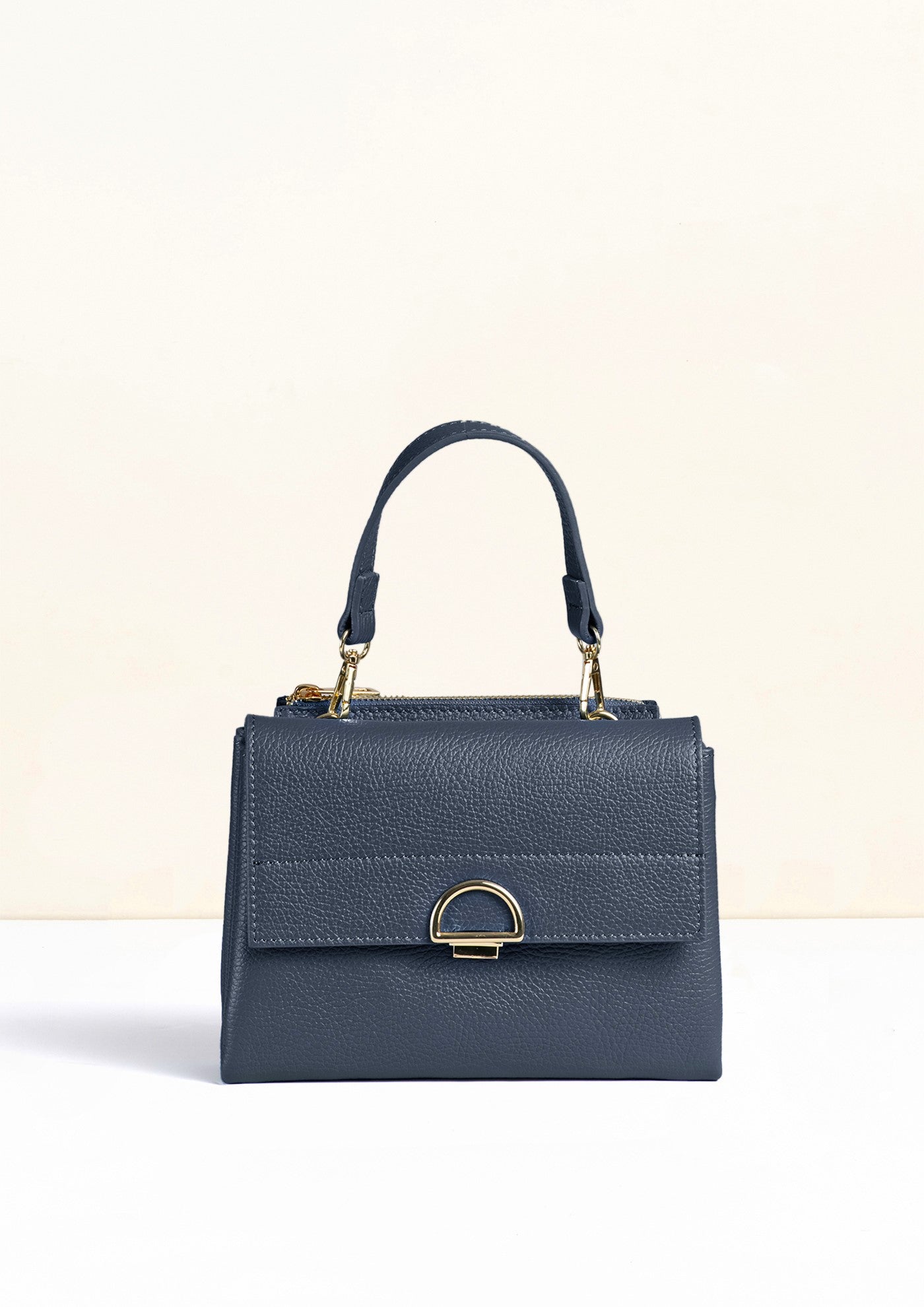 Sabrina Navy Crossbody Italian Leather Handbag from LA LUPA