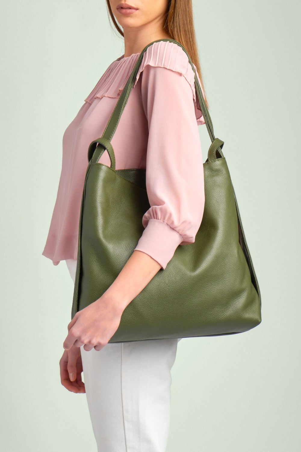 Bella 2-In-1 Backpack Tote Olive