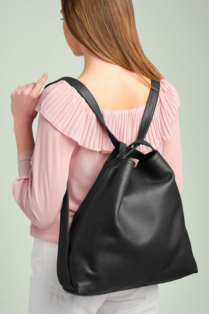 Bella 2-In-1 Backpack Tote Black