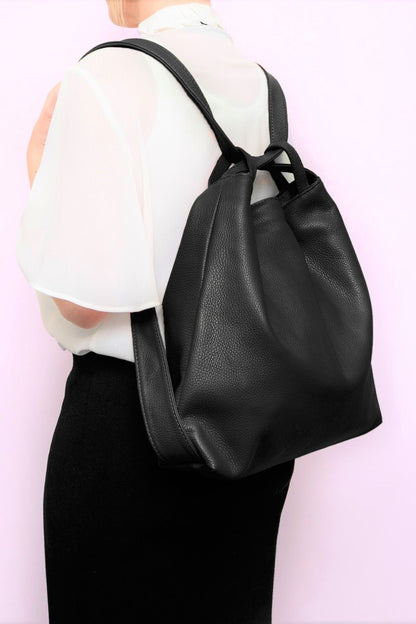 Bella 2-In-1 Backpack Tote Black