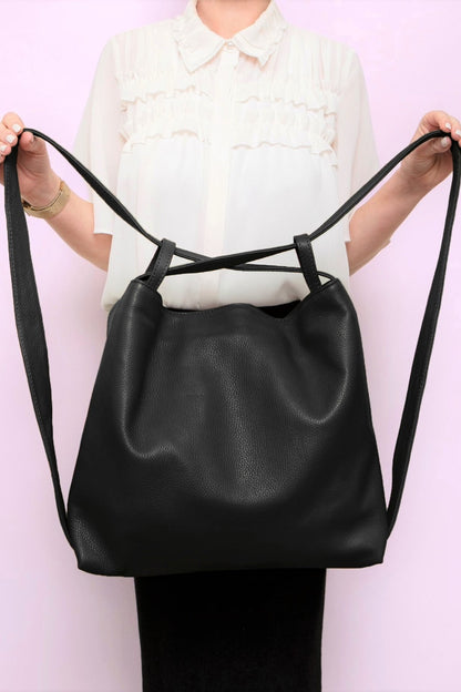 Bella 2-In-1 Backpack Tote Black