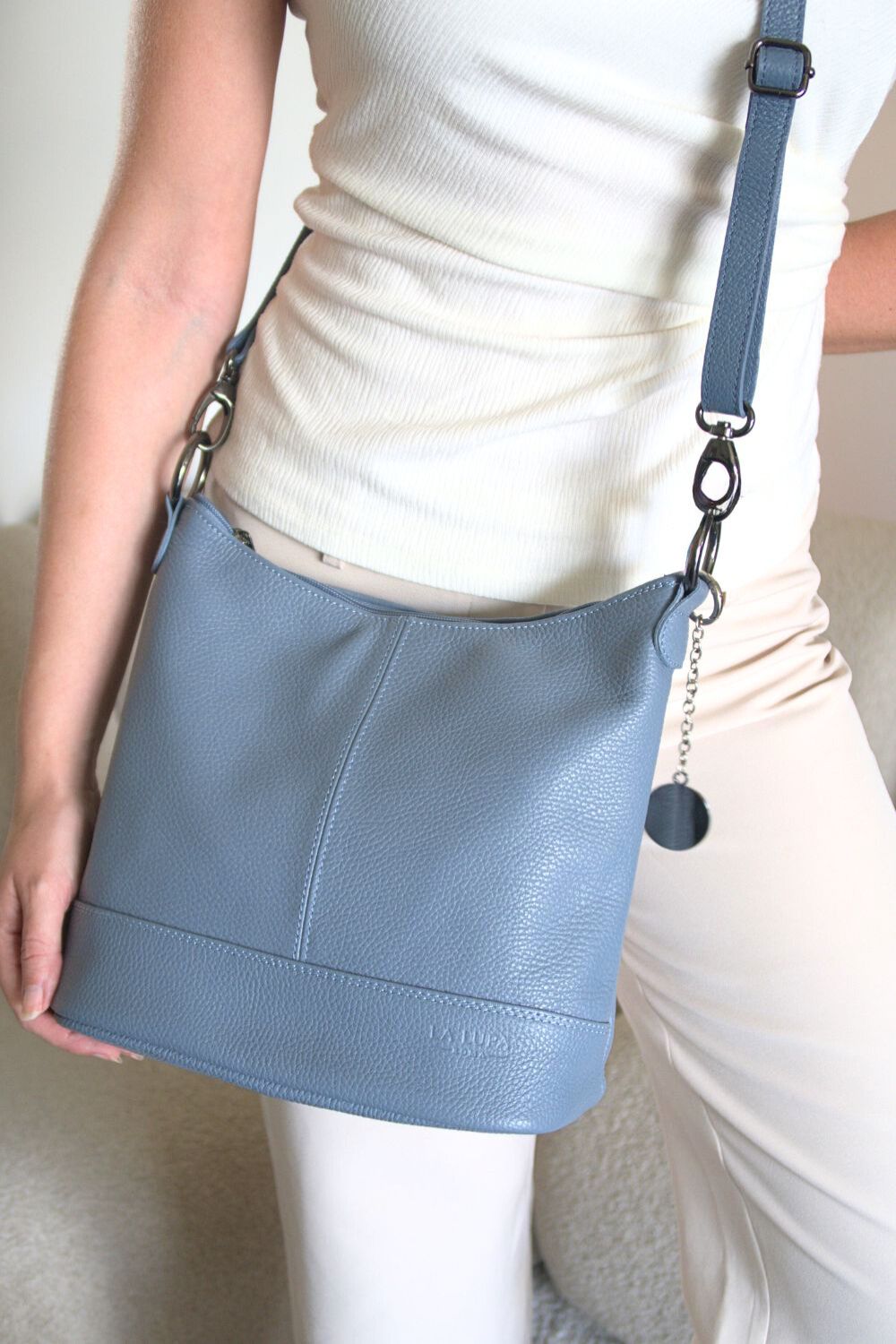 Perla Crossbody Dusky Blue NEW