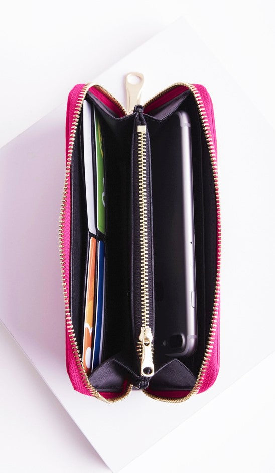Lara Pink Wallet Italian Leather from LA LUPA / Inside view