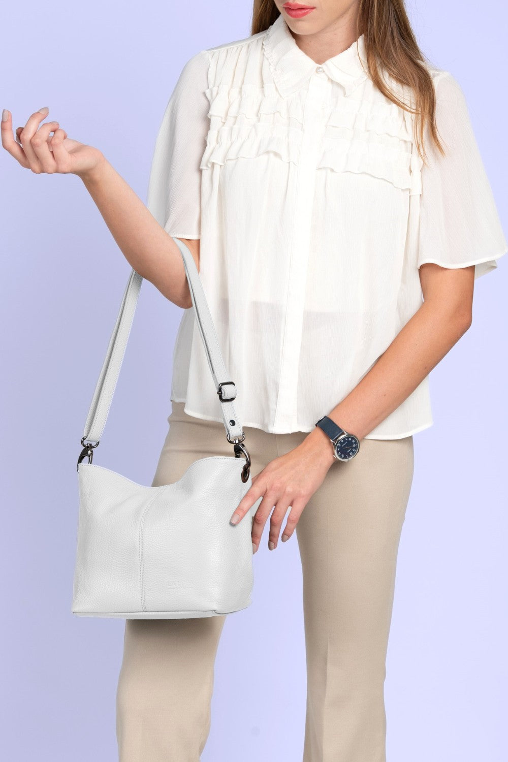Lola Small Crossbody White