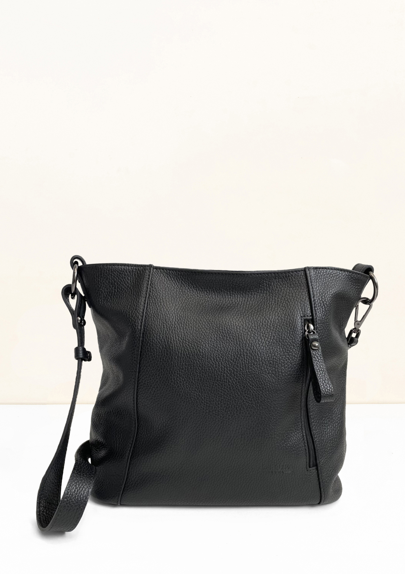 Valentina Black Leather Shoulder Bag